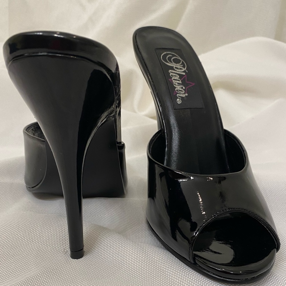 Pleaser Black Patent 5” High Heel Shoes